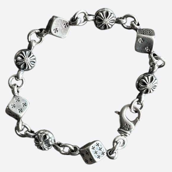 Chrome Hearts Silver & Diamond Dice Bracelet - Picture 1 of 4